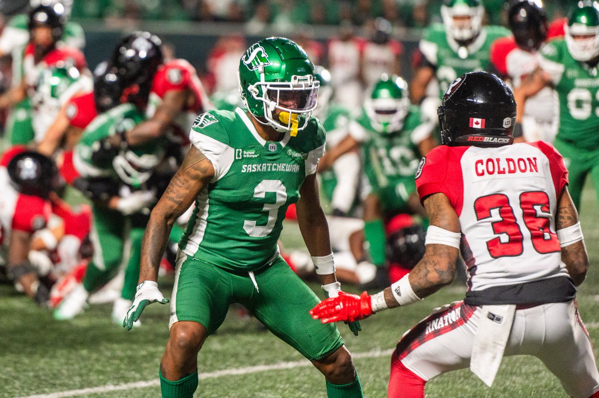 KeeSean Johnson enters Friday's matchup as the #CFL's 3rd ranked receiver in yards (1,088), targets (109) and receptions (78).  The Riders pass-catcher has 4 games of 100+ yards in 2025 and leads the league with 38 2nd down conversion receptions.