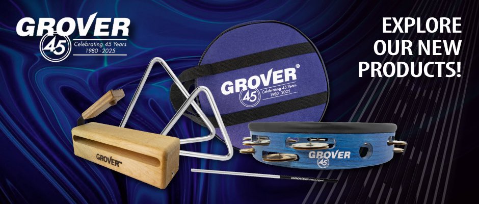 New from Grover Pro for 2025

•BlocKnock™ is back

•Protégé Tambourines &amp; Triangles.

•45th Anniversary Headless Tambourine Limited edition. 

Gear up at groverpro.com
#GroverPro #ConcertPercussion #NewGear2025 #PercussionLife #OrchestralPercussion