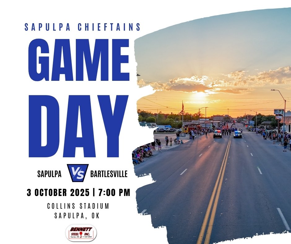 ChieftainAth's tweet photo. CHIEFTAIN NATION‼️

HOMECOMING 🔵⚪️

TONIGHT‼️ (10-3-2025)

🏈 GAME DAY‼️ 
🆚 Bartlesville
⏰ 7:00 PM
📍 Collins Stadium 
🎒Clear bag policy
#ONAMISSION | #chieftainstrong

2-2‼️ https://t.co/eIb0MXi5vq