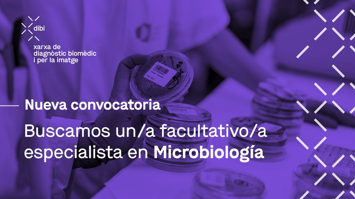 Dibi· Xarxa de diagnòstic biomèdic i per la imatge (@dibixarxa) on Twitter photo 🟣 ¿Quieres crecer profesionalmente en un entorno comprometido con la calidad asistencial? ¡Súmate a la #xarxadibi!
Buscamos un/a facultativo/a especialista en #Microbiología para incorporarse a <a href="/CorpoSalutMS/">Corporació de Salut del Maresme i la Selva</a>
▶️ Inscripciones en tuit.cat/3nr1M 🟣 ¿Quieres crecer profesionalmente en un entorno comprometido con la calidad asistencial? ¡Súmate a la #xarxadibi!
Buscamos un/a facultativo/a especialista en #Microbiología para incorporarse a <a href="/CorpoSalutMS/">Corporació de Salut del Maresme i la Selva</a>
▶️ Inscripciones en tuit.cat/3nr1M