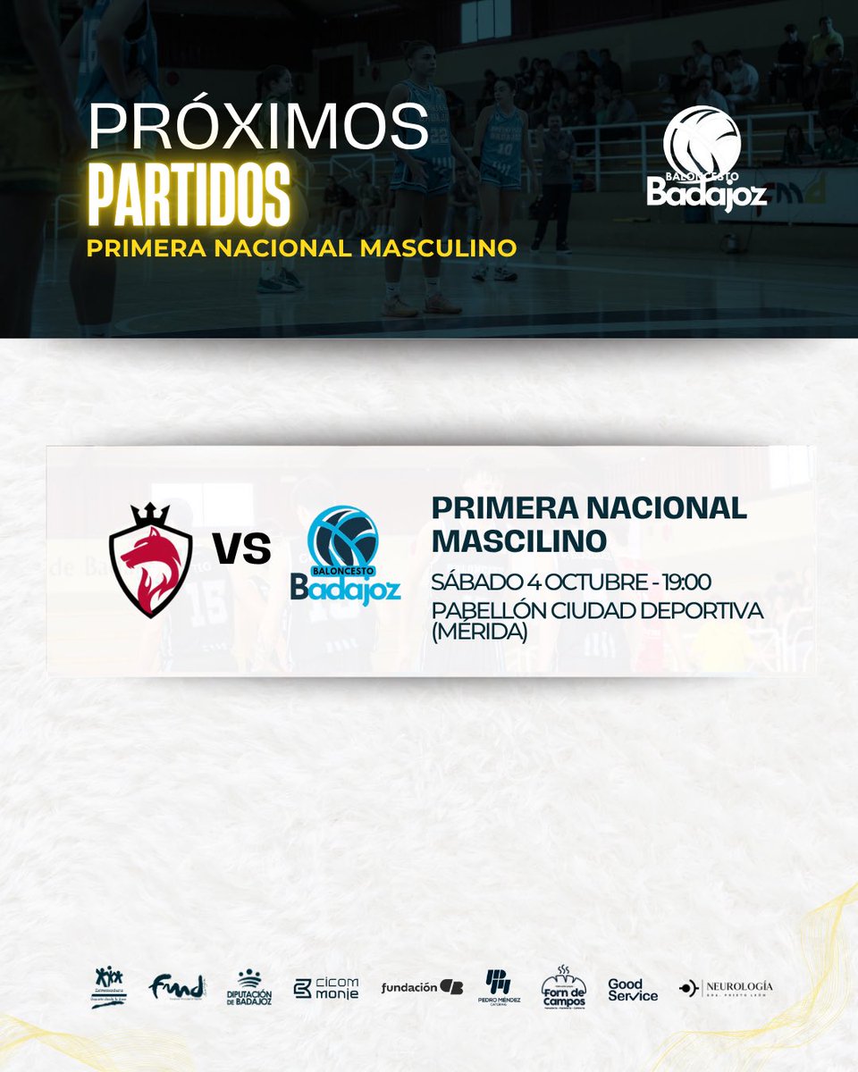 Mañana nuestro 1ª Nacional Masculino comienza la liga ante el <a href="/FDMerida/">FDMérida.com</a> 👏🏻
 
<a href="/DipdeBadajoz/">Diputación de Badajoz</a> <a href="/aytodebadajoz/">Ayuntamiento Badajoz</a> <a href="/FExB/">Federación Extremeña de Baloncesto</a>