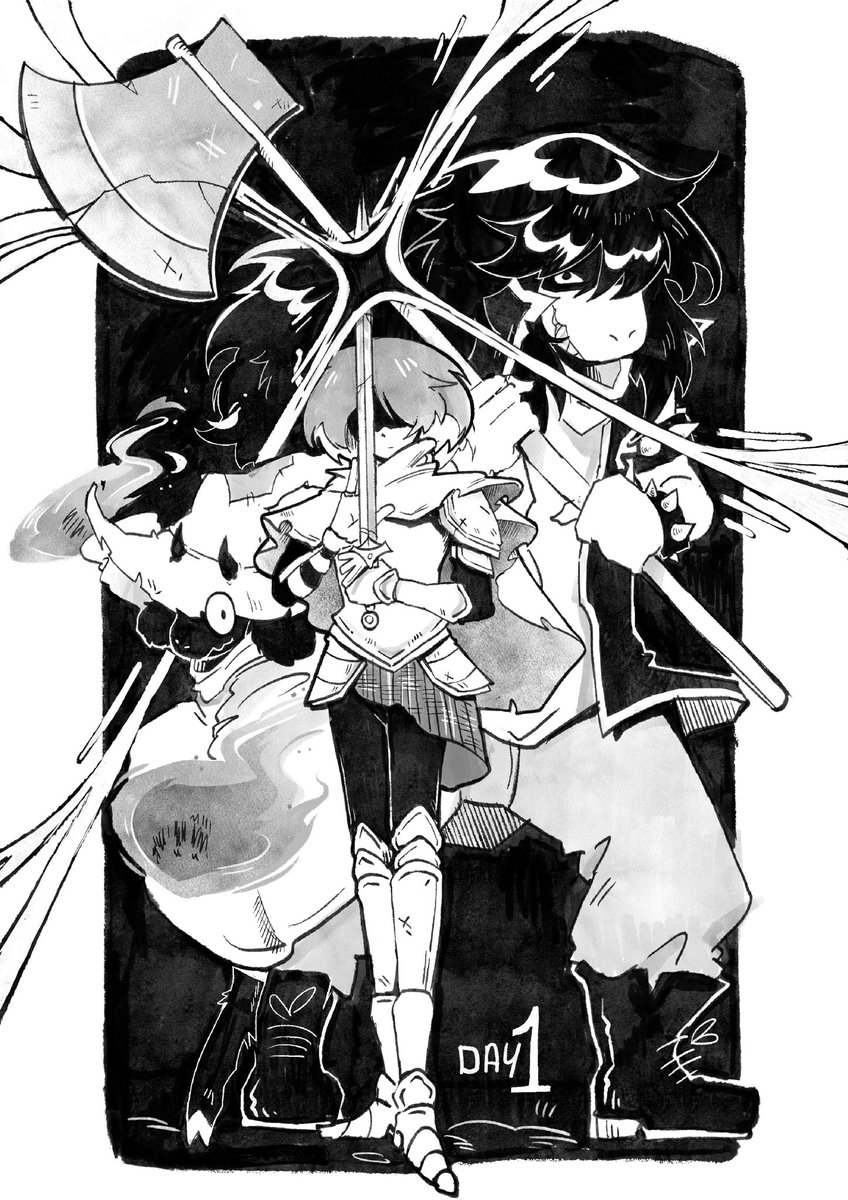 Had a hard time finding a inktober list i liked, so back to what I am obsessed about lately, deltarune!!
Fan made challenge made by @linuxvaloare on Instagram !
I will try my best to do them all and probably post a few at a time 💜💜

#deltaruneinktober2025 #deltarunefanart