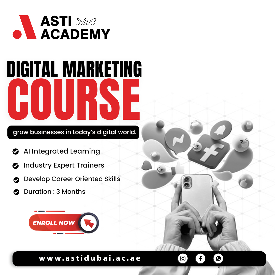 Astidwc's tweet image. 🎯 Digital Marketing – Master Online Growth
💡 Learn to run ads, generate leads & grow businesses in today’s digital world.
👉 Enroll now & start your digital journey!
🌐 astidubai.ac.ae
#DigitalMarketing #OnlineGrowth #LeadGeneration #ASTIAcademyDWC #CareerSkills