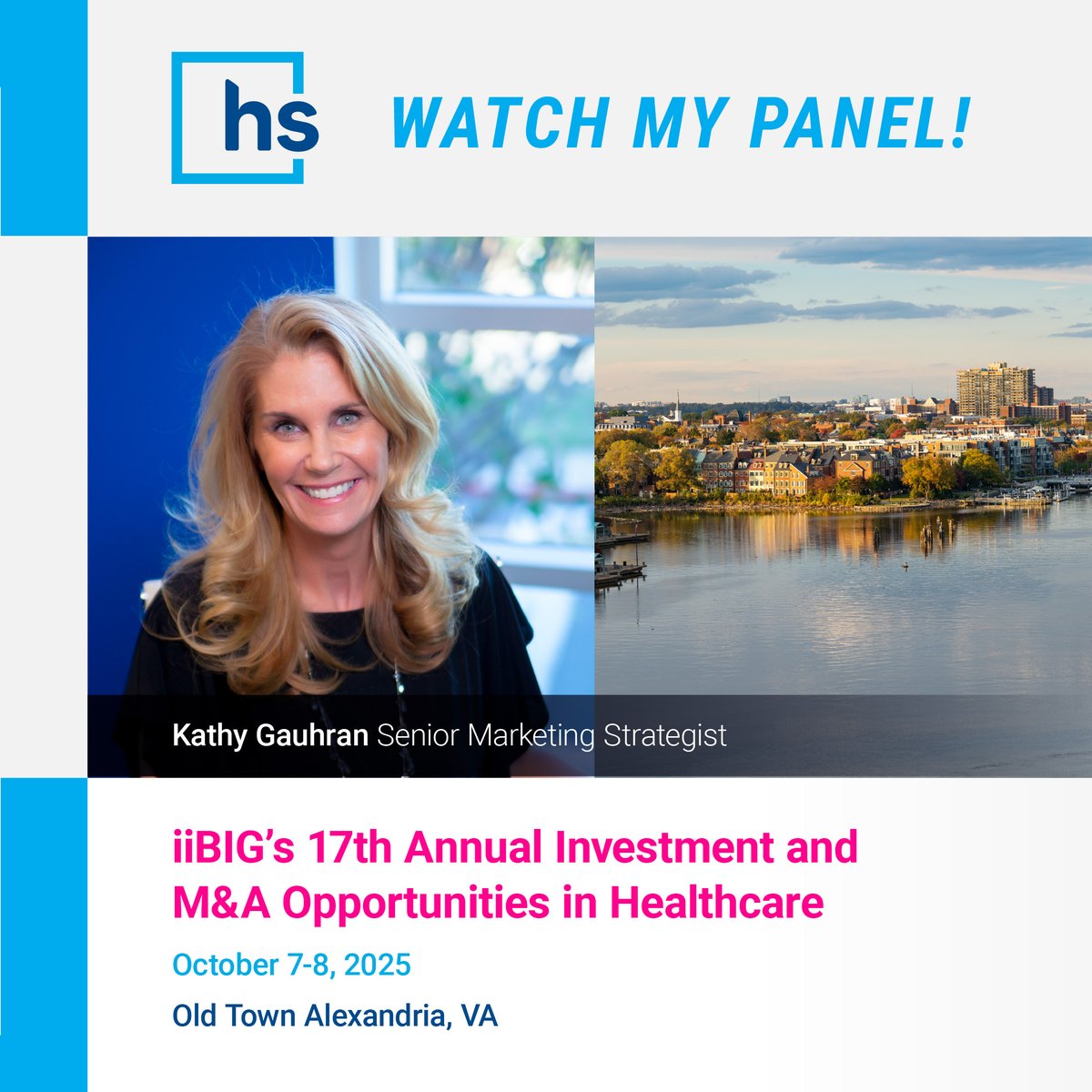 Heading to iiBig’s Healthcare M&amp;A Conference next week? Don’t miss our strategist, Kathy Gaughran, at the Partnerships &amp; Joint Ventures Roundtable (Oct 7). She’s participating in discussions about JVs vs. M&amp;A, new models, philanthropy’s role &amp; more. #HealthcareM&amp;A