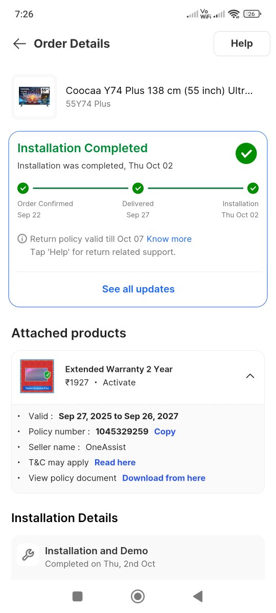 Jithinpeter009's tweet photo. @Flipkart Flipkart will continue to be a scam. TV bought last week, 
I bought a two-year extended, 
When that happens, you should get a total of three years of warranty, including the company warranty. 
But only got two years in total, Totally stuck
Order ID OD335533708947058100 https://t.co/BZF6qsrbXI
