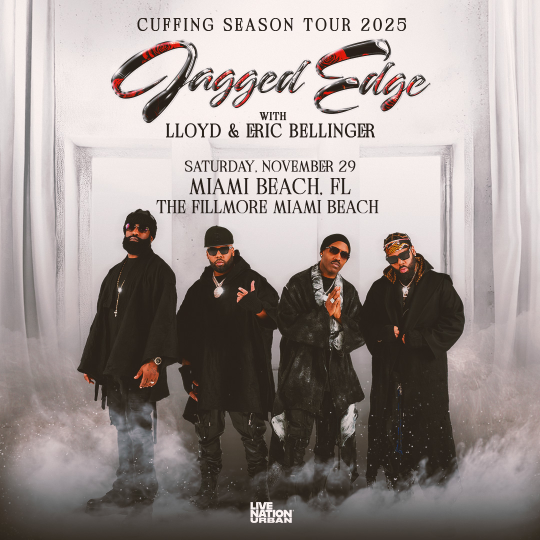 ❤️‍🔥 ON SALE NOW ❤️‍🔥 Jagged Edge - Cuffing Season Tour 2025 w/ Lloyd and Eric Bellinger on Saturday, November 29! ❄️✨

Get tickets before they're gone: livemu.sc/4pYmD8q