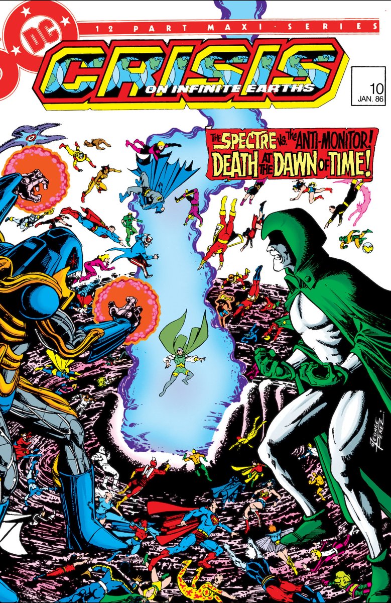 Today in Crisis History: Crisis on Infinite Earths #10 - Death at the Dawn of Time! The very last appearance of the pre-Crisis multiverse! #themonitortapes #coie #crisisoninfiniteearths