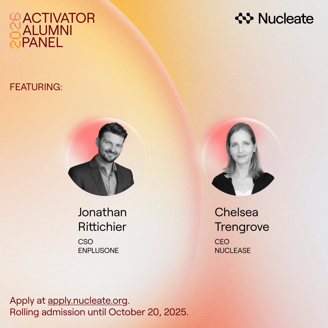NucleateHQ's tweet image. 🚀 Ready to launch your biotech venture or just startup-curious?
The Nucleate 𝐀𝐜𝐭𝐢𝐯𝐚𝐭𝐨𝐫 is here! Join us virtually on 𝐎𝐜𝐭 𝟖 for an 𝐀𝐥𝐮𝐦𝐧𝐢 𝐏𝐚𝐧𝐞𝐥.
They’ll share how the #Activator shaped their path from idea to company
Reg: loom.ly/4VDRPDg
#biotech