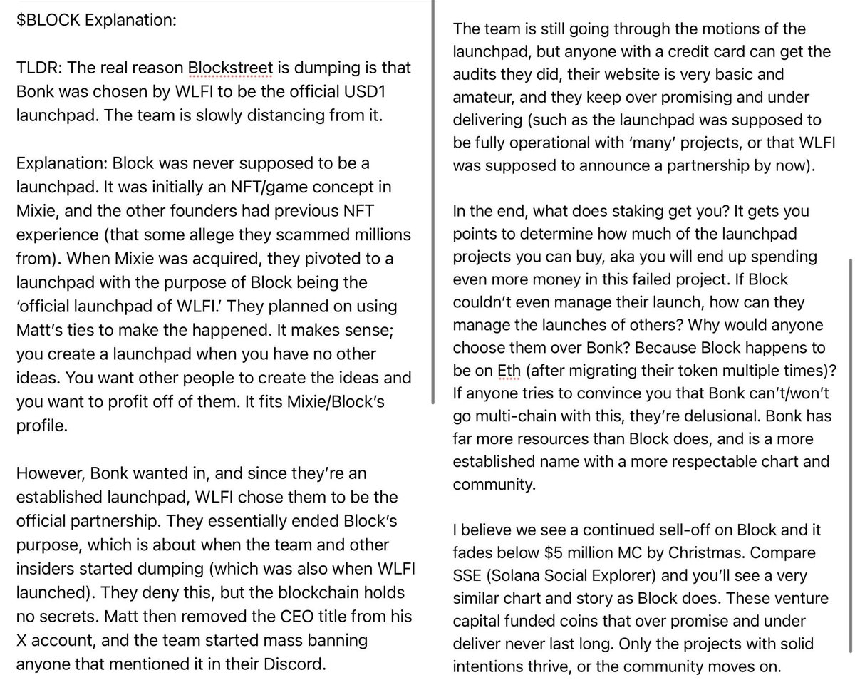 $BLOCK officially cooked….  Useless fucks