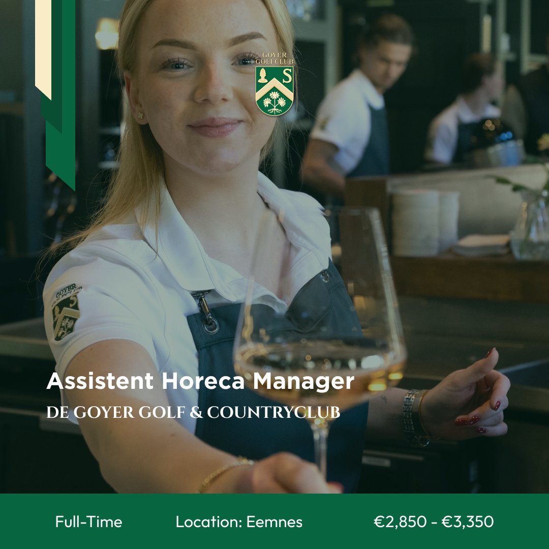 ✨ Word jij Assistent Horeca Manager bij Goyer Golf &amp; Country Club (Eemnes)? Salaris €2.850–€3.350, exclusieve werkplek &amp; zelfs spelen op de golfbaan 🏌️‍♂️ Solliciteer nu: app.onjobs.nl/job/goyer-golf…
 #HorecaManager