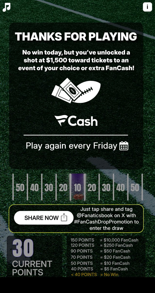 Play the #FanCashDropPromotion today
⁦⁦<a href="/Fanatics/">Fanatics</a>⁩

Please bless me since I didn’t win!  fanatics.onelink.me/5kut/p6fykbjo
