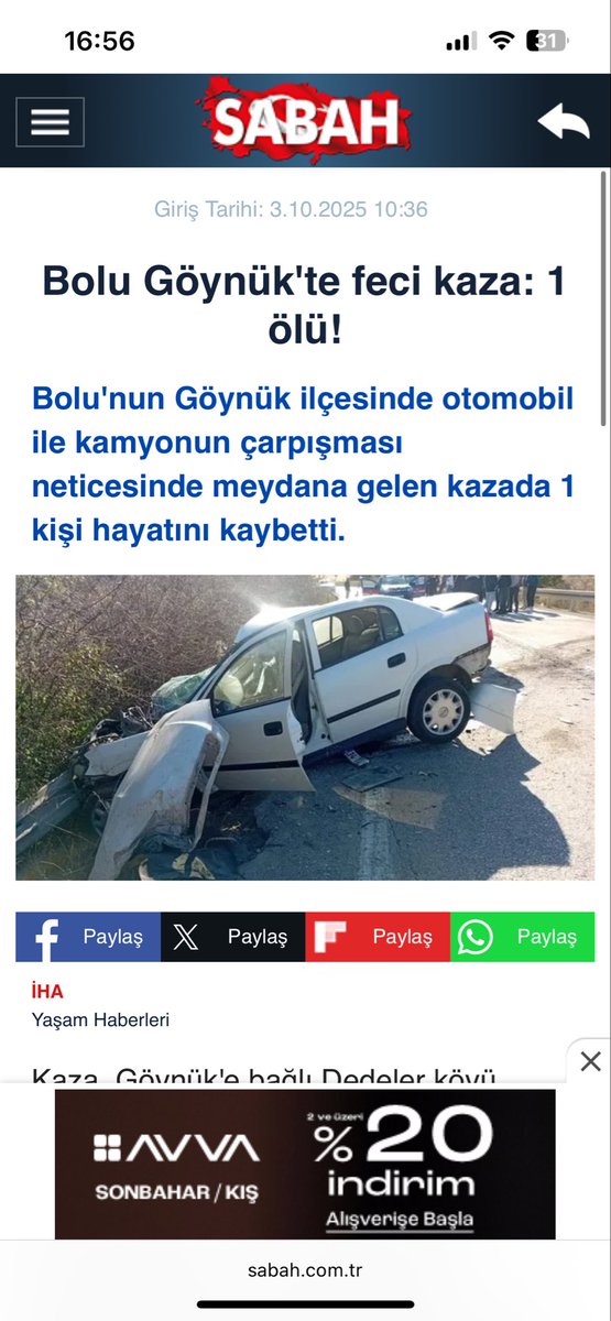 AleynaMurat08's tweet photo. Her gün gidip geldiğim yol tehlikeli diye günlerdir yazıyorum. Ayrı ev kuracak maddi durumumuz mu var sanıyorsunuz ? Canım tehlikede. Buyrunuz bugün Göynük yolunda kaza 1 kişi ÖLDÜ.  Biz ne yapalım KORKUYORUM ARTIK DUYUN bizi. RESEN ATAMAYI DURDURUN.
@boluvaliligi 
@Yusuf__Tekin https://t.co/Xk7HBKBZyg