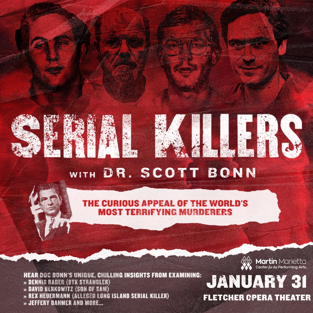 MMCRaleigh's tweet image. On Sale Now! Serial Killers with @DocBonn will be in #FletcherOperaTheater on January 31. 
🎟️ Tickets + Info linked here: bit.ly/48FWRzj