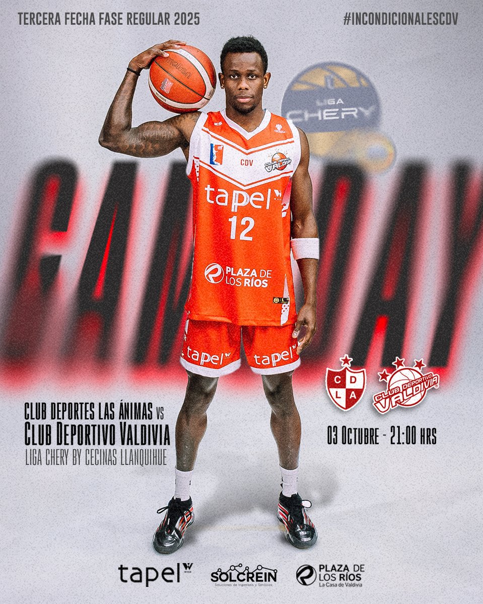 🔴 | GAME DAY

🆚 CD Las Ánimas.
⌚ HOY - 20:30 hrs.
🏟️ Coliseo Antonio Azurmendy (Las Ánimas).

📲 Transmite CDO.

#IncondicionalesCDV #VamosCDV #ValdiviaCL