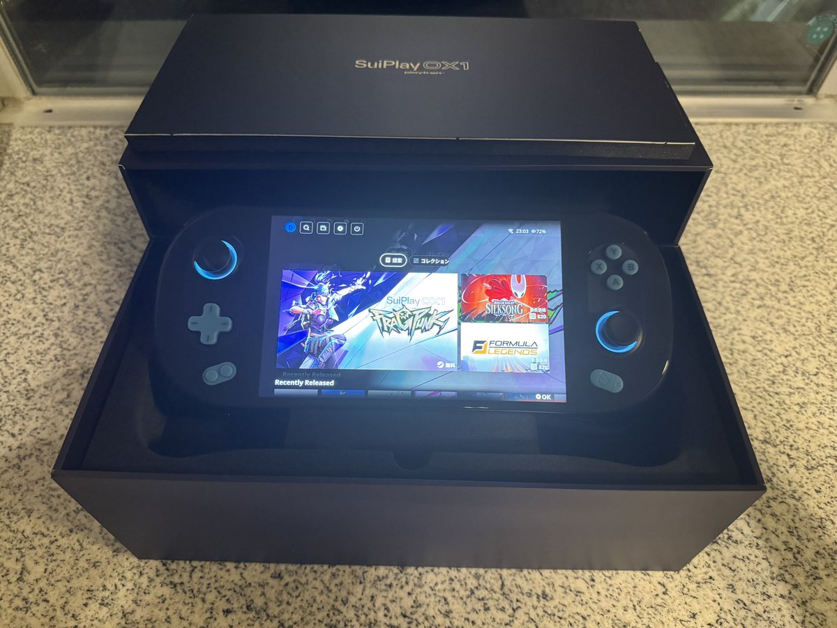 doodo1226's tweet photo. 本日到達！重厚感がある🎮

#sui #SuiPlay #SuiPlayOX1 https://t.co/jejteOPXOf