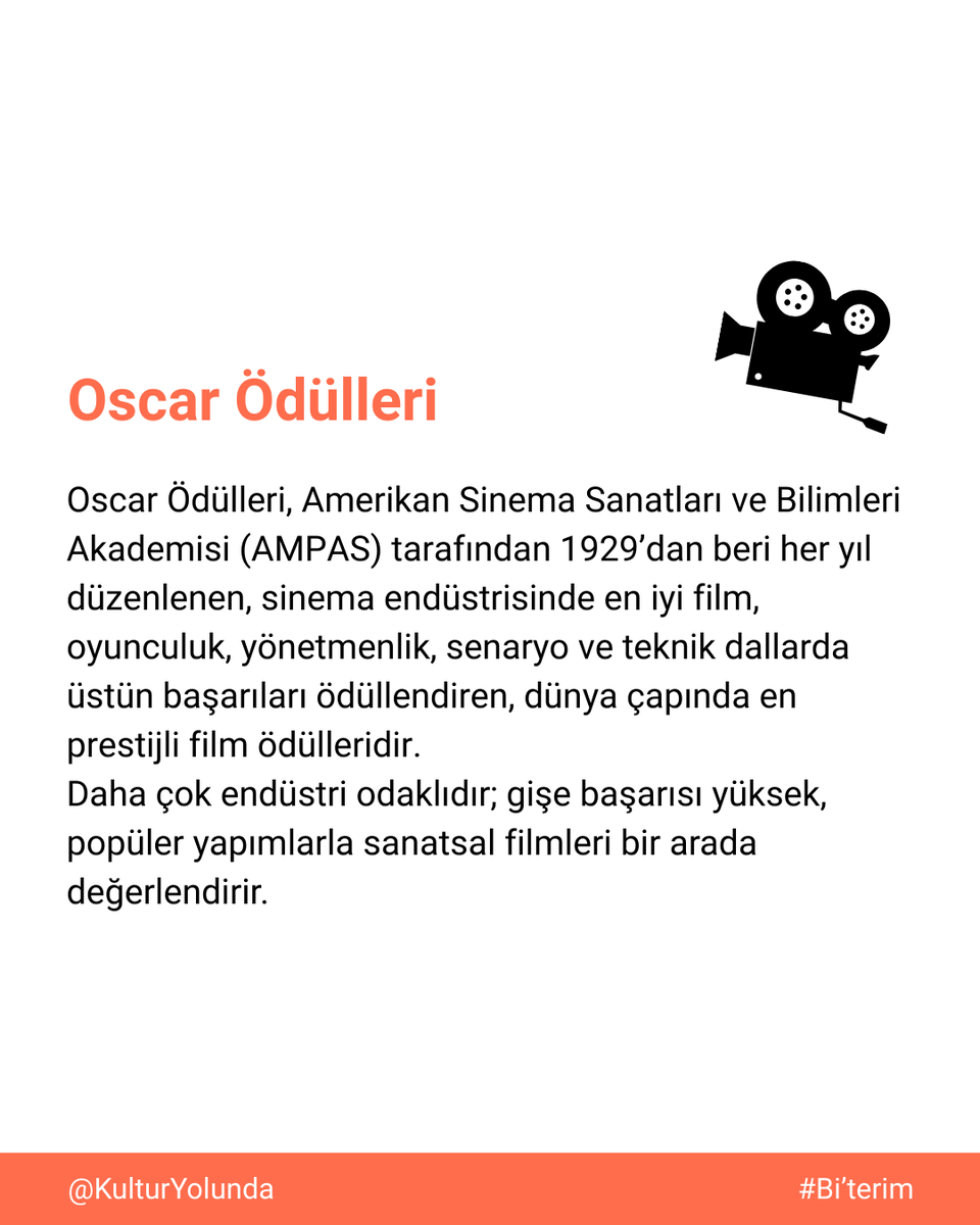 KulturYolunda's tweet photo. 🟠 Bi'terim köşemizde bugün: #Oscar 

#oscars2026 #oscar2026 #ödül #film #sinema #gösteri #prestij #cannes #emmy #oyuncu #dizi #sanat https://t.co/0lvYRuVarW