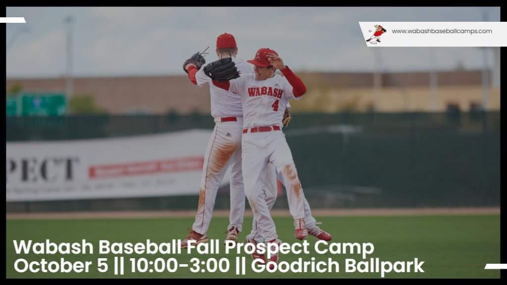 2 Days Away, 2 Spots Left. Registration will close tomorrow at noon. wabashbaseballcamps.com