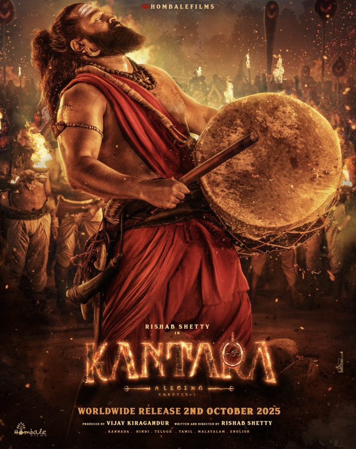 It’s time for KANTARA : CHAPTER 1. <a href="/shetty_rishab/">Rishab Shetty</a> <a href="/rukminitweets/">rukmini</a> <a href="/gulshandevaiah/">“SuperGullu”</a> #KantaraChapter1