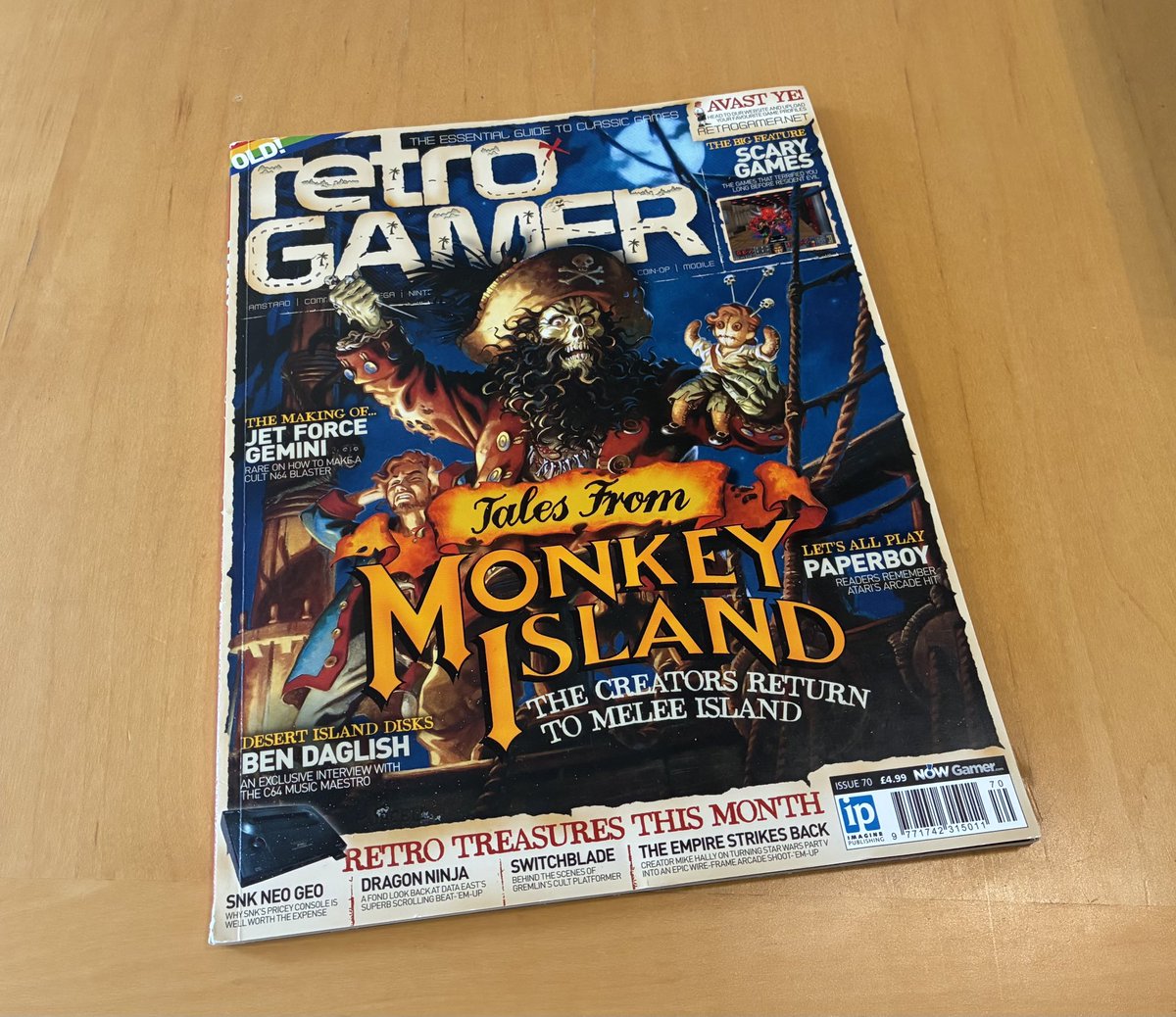 Retro Gamer No. 70 (2009), featuring #MonkeyIsland 2 cover art and an article where the creators reflect on 19 years of pirate humour and the long-overdue revival of the game.