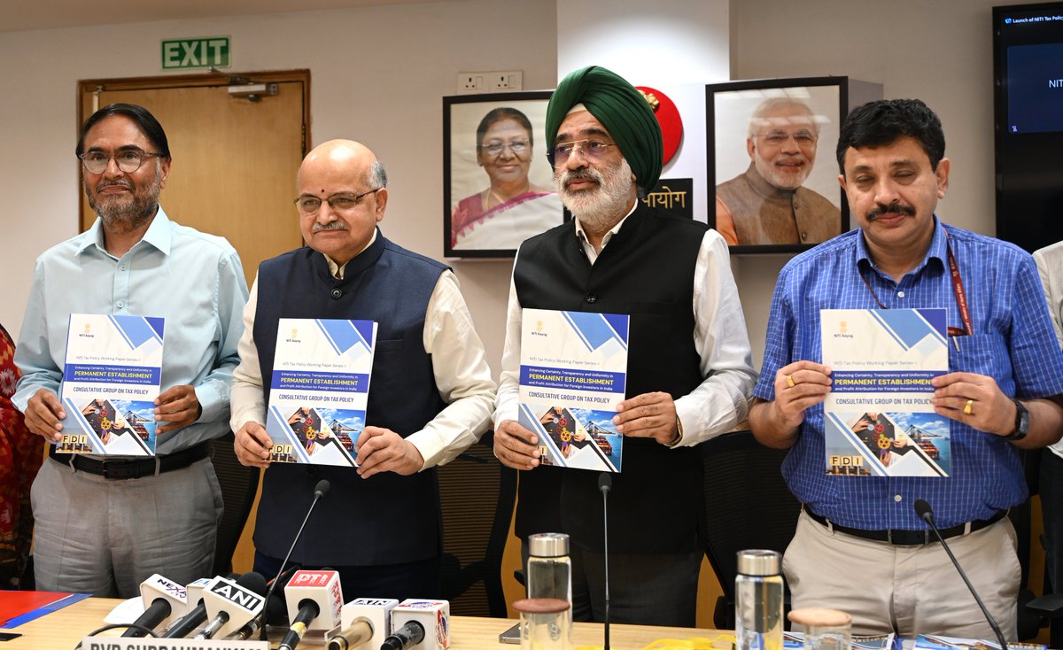 #NewDelhi | NITI Aayog launches the first paper under its Tax Policy Working Paper Series. 

The paper focuses on improving tax certainty, attracting more foreign investment and bringing more transparency in permanent establishment and profit attribution for foreign investors in