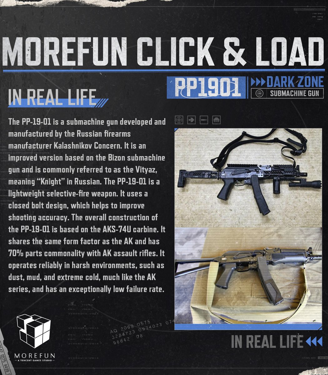 MoreFunStudios's tweet image. This week on Morefun Click &amp;amp; Load, we’re spotlighting the PP1901! Known for its reliability and impressive rate of fire, this SMG is a great addition to your arsenal.

#games #ArenaBreakout #arenabreakoutinfinite #ArenaBreakoutPC #fyp #MilitaryTech #PP1901 #SMG #gaming
