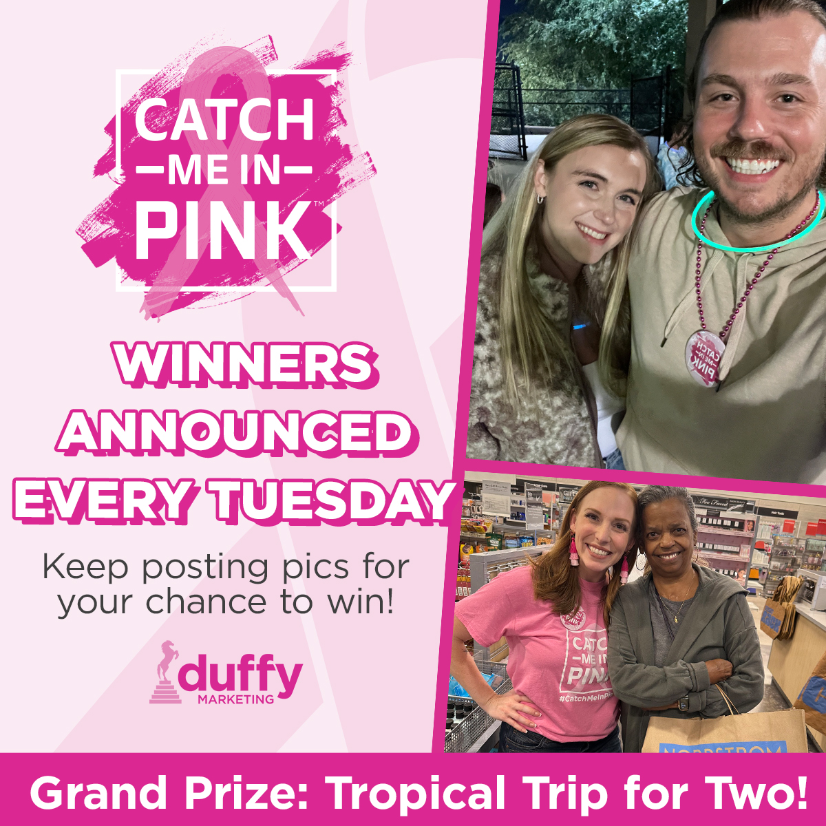 duffymarketing's tweet image. We will be doing weekly Catch Me in Pink™ drawings with winners announced every Tuesday. Plus, one lucky nationwide winner will score an all-expenses-paid trip AND Vera Bradley luggage. Keep those pics coming! bit.ly/3yK8kyi #CatchMeInPink #DuffyMarketing #vbfoundation