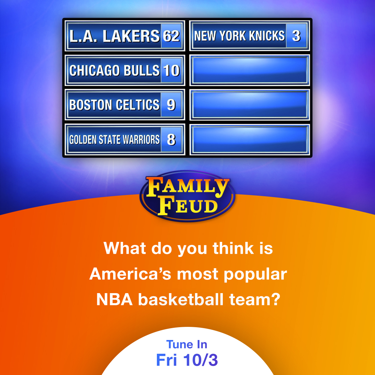 Did you guess the top answer for today's Family Feud Daily Question? Tune in to Family Feud TONIGHT at 6pm on KOCB 34! #FamilyFeud #KOCB #OKC #SteveHarvey