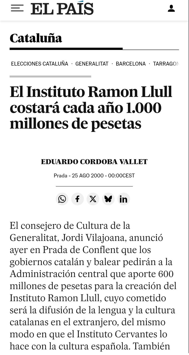 📣Potser cal recordar als assessors puigdemontistes en demagògia que l'<a href="/IRLlull/">Institut Ramon Llull</a> no va néixer en la clandestinitat, sinó d’un acord entre un conseller català de CiU i un ministre espanyol del PP. 
🤔Però clar, això no genera èpica, ni likes, ni el malestar que tant els agrada.