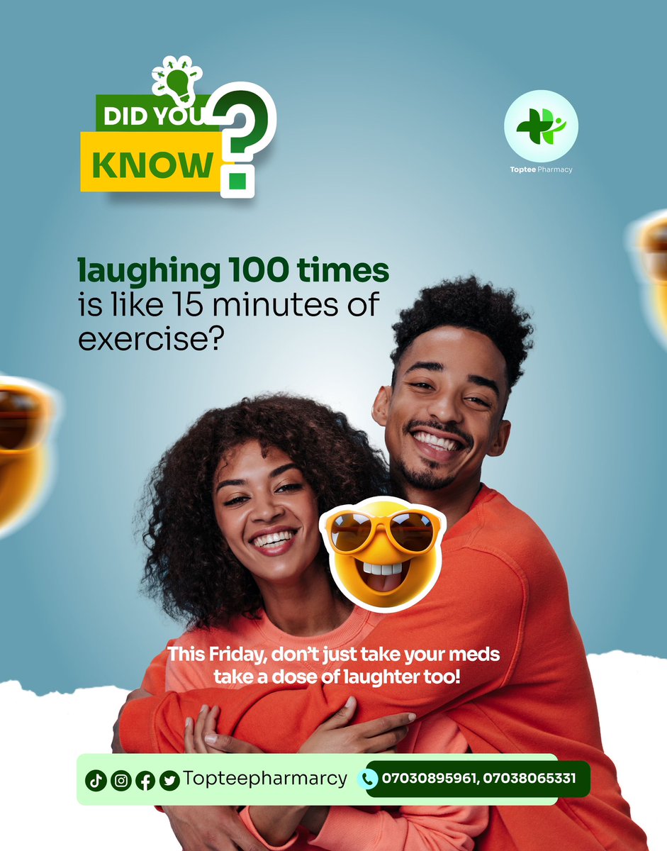 topteepharmacy1's tweet photo. This Friday, don’t just take your meds. 

Take a dose of laughter too!

#toptee #FridayVibes #FridayMotivation #xcommunity #pharmacy #laugh #WeekendVibes https://t.co/P30hjktsKF