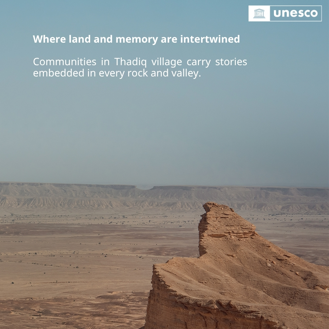 UNESCO's tweet photo. Today is #GeodiversityDay!

Did you know that in the North Riyadh Geopark in Saudi Arabia, the desert's geology is helping us prepare and respond to threats such as climate disruption?

Discover how local communities are protecting it: https://t.co/T7E6o3Bj2D
