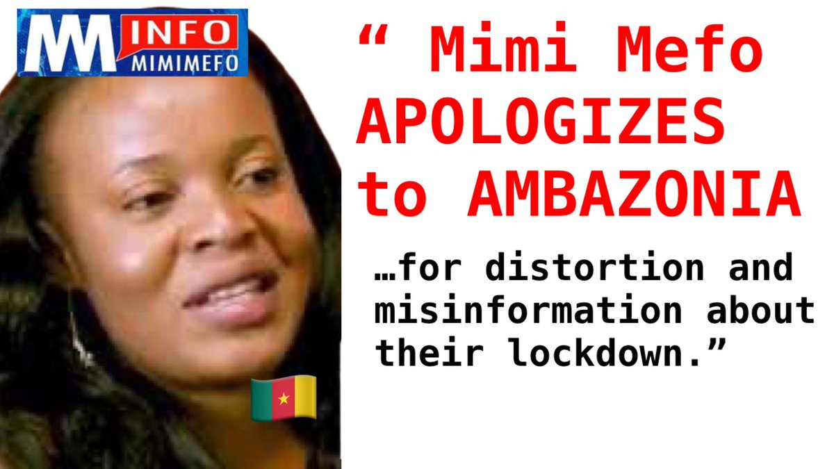 We’ve received information that <a href="/MimiMefoInfo/">MMI News</a> has extended an apology to the #Ambazonian people for her distorted &amp; misleading remarks regarding “some leaders calling off the lockdown.”. She acknowledged being influenced &amp; pressured by gov’t authorities in #Cameroun.