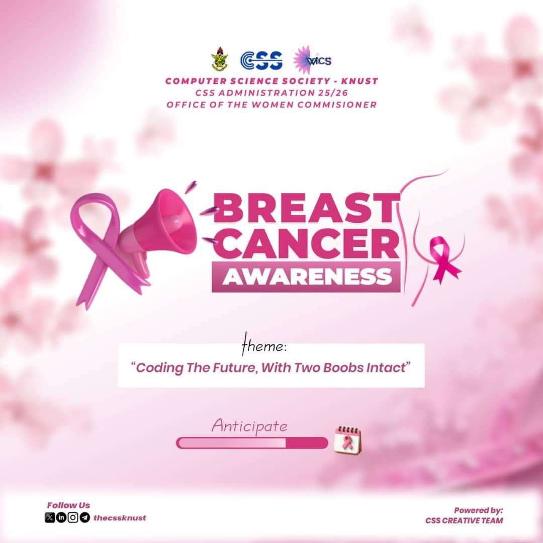 wicsknust's tweet image. 🎀 🎀BREAST BYTES 2.0🎀🎀
It could be you who saves a life or it could be you who risks a life. This October, let&apos;s all join the fight against breast cancer because every life matters, every code matters. 

#BreastBytes #JoinTheFight  #GetScreened #BreastCancerAwareness
#WICS