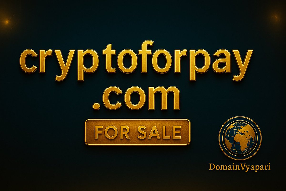 DomainVyapari's tweet image. From $ to ₿ → The world is shifting to crypto payments.
One keyword captures it all → CryptoForPay.com 
#DomainForSale #Crypto #Payments #Web3 #Fintech #Blockchain #Stablecoin #DeFi #CryptoPayments #DigitalAssets #CryptoAdoption #HODL #CryptoLife #PayInCrypto @afternic