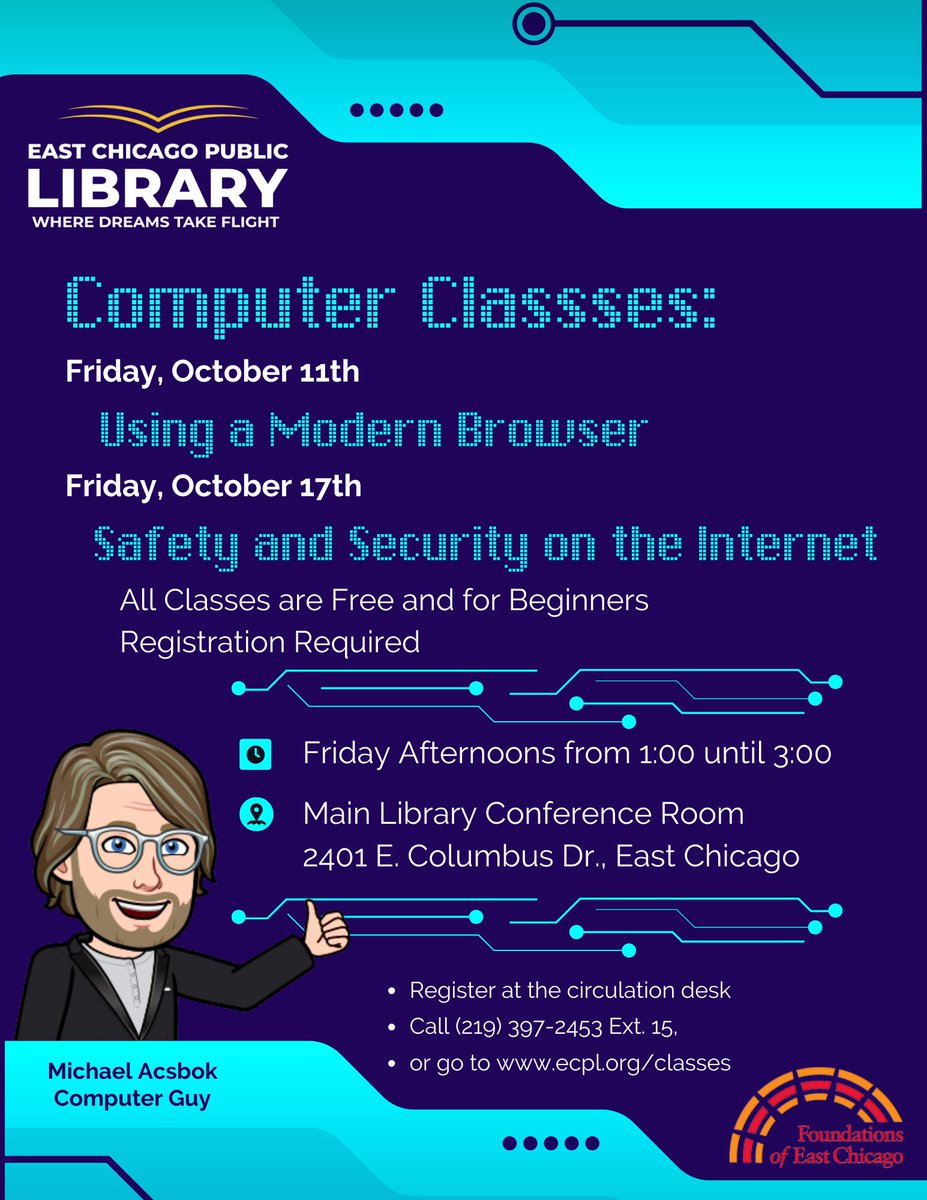 ECPublicLibrary's tweet image. 📣 Upcoming Computer Classes! 💻✨

Are you new to computers or want to build your confidence? Join us for FREE beginner-friendly computer classes!

🗓 When: Friday afternoons, 1:00 PM – 3:00 PM
💲 Cost: FREE
👩‍💻 Level: Beginners welcome!
✅ Registration is required