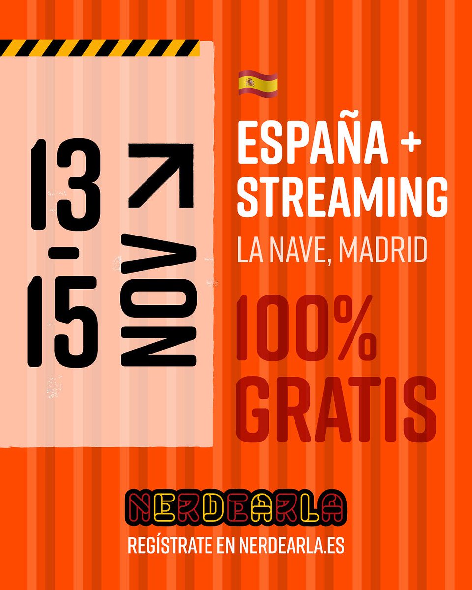nerdearla's tweet image. ¡Llega #Nerdearla a España 🇪🇸!
🗓️ Del 13 al 15 de noviembre llega por primera vez a Madrid 🇪🇸 Nerdearla: el evento gratuito de tecnología y open source más grande en español.
Con 3 días de charlas y talleres sobre desarrollo, ciencia de datos, infraestructura, seguridad, AI,…