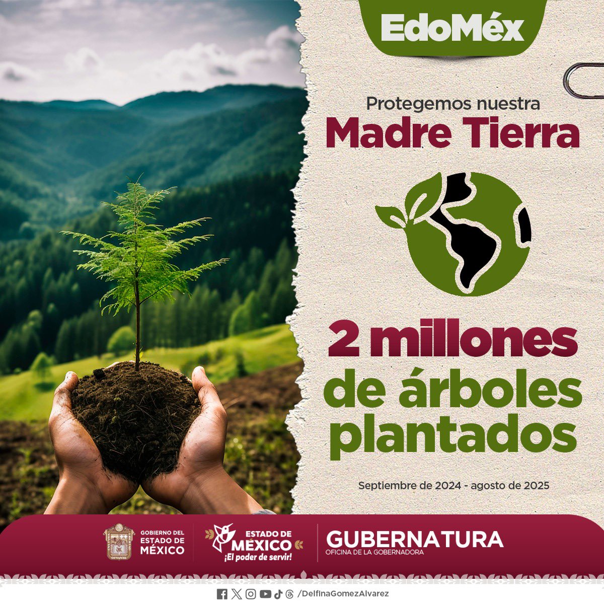 delfinagomeza's tweet image. Cuidar nuestros bosques es un acto de amor y respeto hacia la Madre Tierra para transformar el #EdoMéx desde la conciencia y el corazón.
#ElPoderDeServir