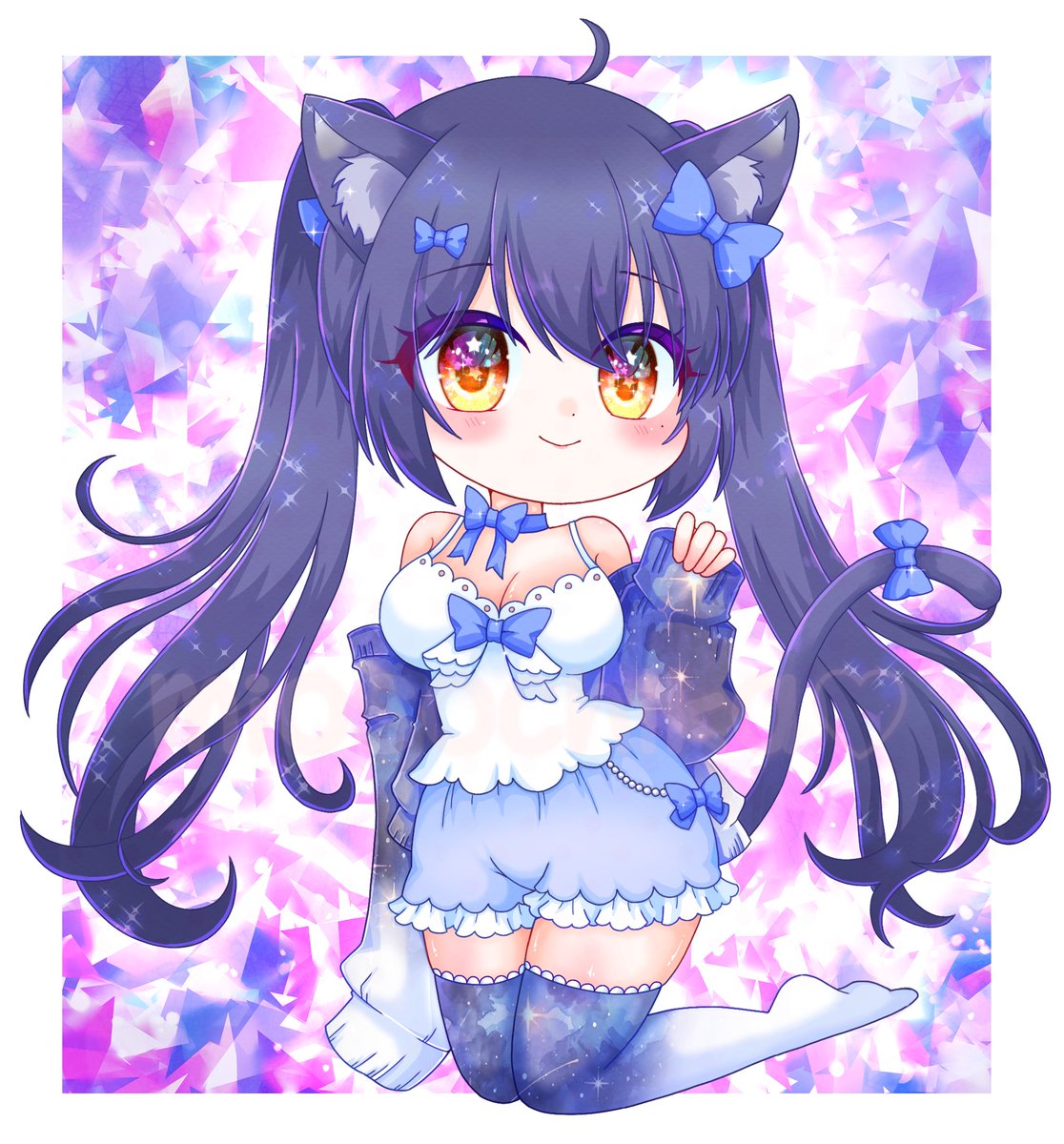 miosochika's tweet photo. skebにて、VTuberのCherimu様を描かせていただきました💙🖤
黒髪ツインテールがとってもかわいいので、キュートで似合いそうなルームウェアをデザインさせていただきました💙✨
素敵で幸せなリクエストをありがとうございます💕💕

#cherimuART
#skeb https://t.co/tHhsEjfAWA