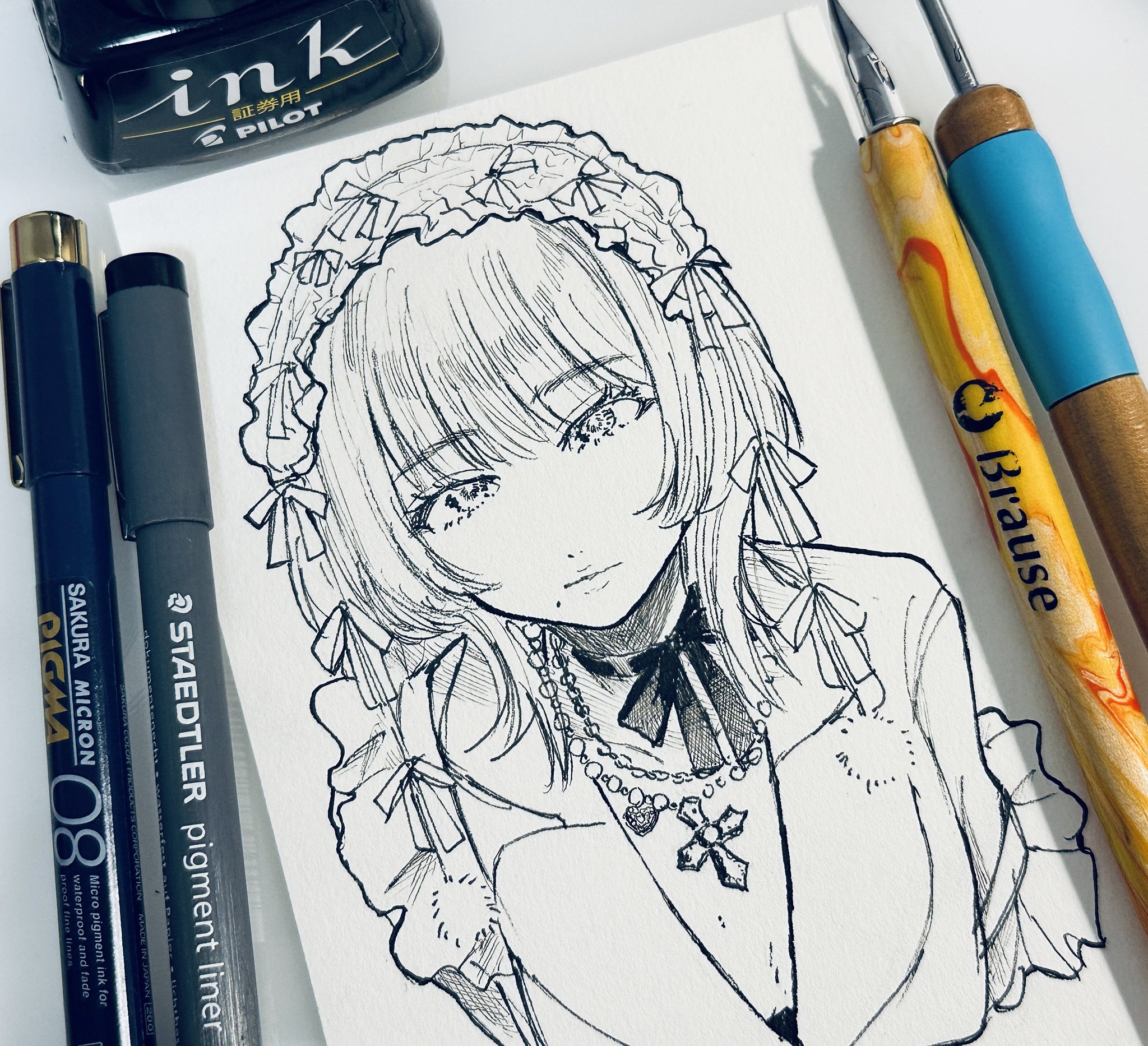 水彩ペン画 タイトル「交感-koukan-」 水彩ペン画 タイトル「交感