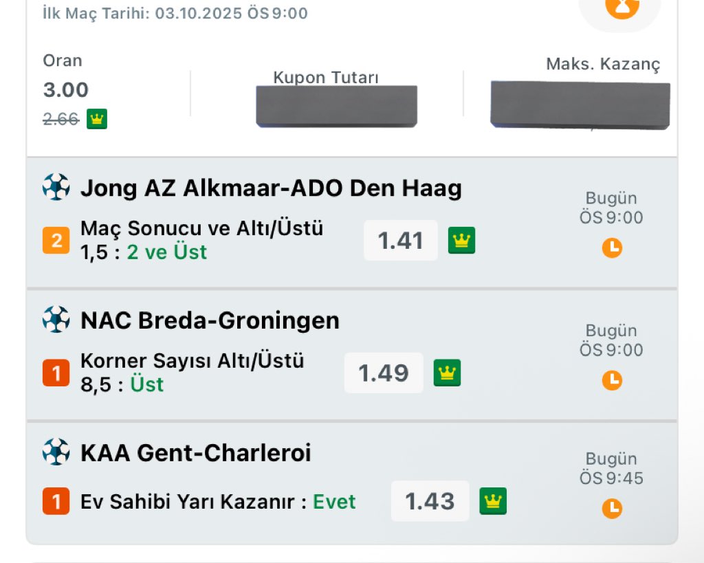 Günün ideal kuponu 🤞

3.00 Oran 📊

Herkese bol şans.🍀
