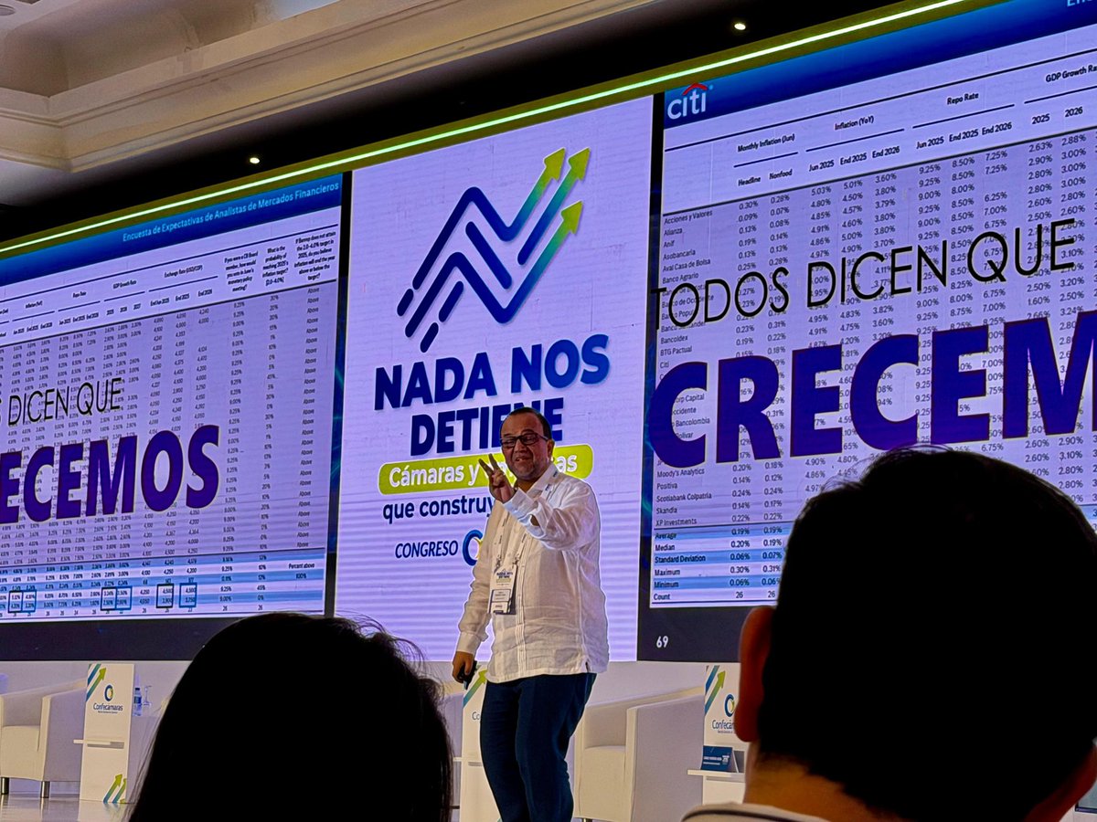 Emociona escuchar a Camilo Herrera en <a href="/Confecamaras/">Confecámaras</a> sobre Colombia en el futuro 🇨🇴

✅ Colombia hub de América en creatividad
✅ Empresarios en el mundo y del mundo en Colombia 
✅ Colombia pone las tendencias 
✅ País de ingresos altos- medios
✅ Inflación muy baja
✅ Ciudades