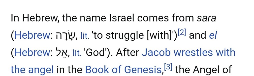 Lots of people today talking about 
 the word 'jihad' which means 'to struggle (against evil)'.

Usually they're doing so in the context of spreading hatred and fear of Islam. 

Little do they realise the word 'Israel' means the same thing in Hebrew.
