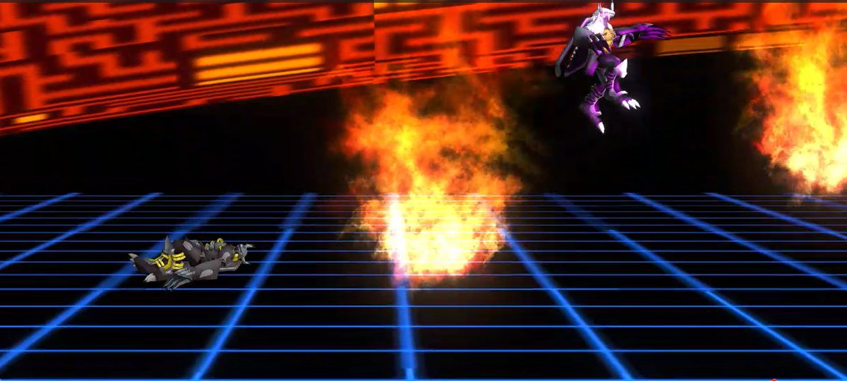 DRA_Remake's tweet image. Chaoswargreymon is a variant of BlackWargreymon that is amped up in the firepower department, using homing missiles as well as larger fire pillars. He is unlocked after using a password found in the game.

#digimonworld2 #projectdigimon