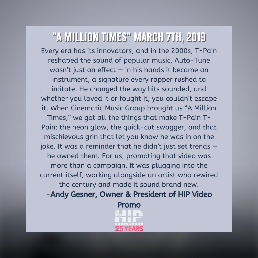 HIPVideoPromo's tweet image. Every era has its innovators, and in the 2000s, T-Pain reshaped the sound of popular music.. #25YearsofHIPVideoPromo #HIP100 #TPain