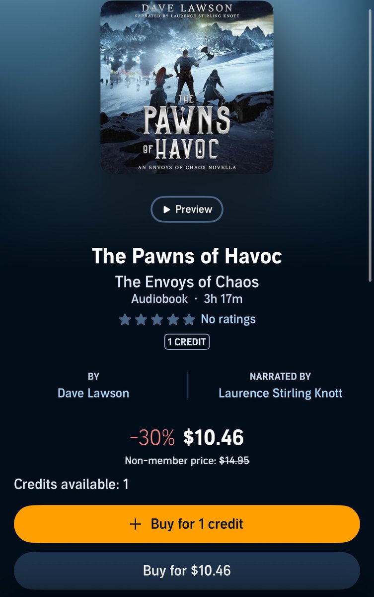 This is not a drill! The Pawns of Havoc is live on Audible! And, it’s only $10.96! If you’re an audiobook lover, check out my banter-laden darker-than-the-main-series prequel novella!