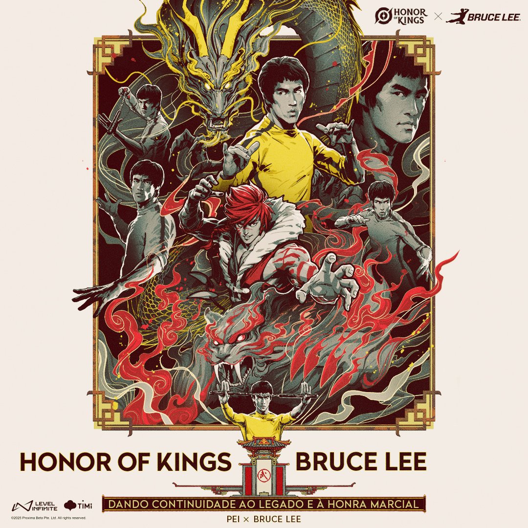 👊Recriando os movimentos clássicos de Bruce Lee em seus filmes, venha vê-lo girar seus nunchucks com este visual icônico!
Toque na imagem para explorar o design da skin Bruce Lee Pei!

#HonorofKings #HOK #HOKxBruceLee #BruceLee #Pei