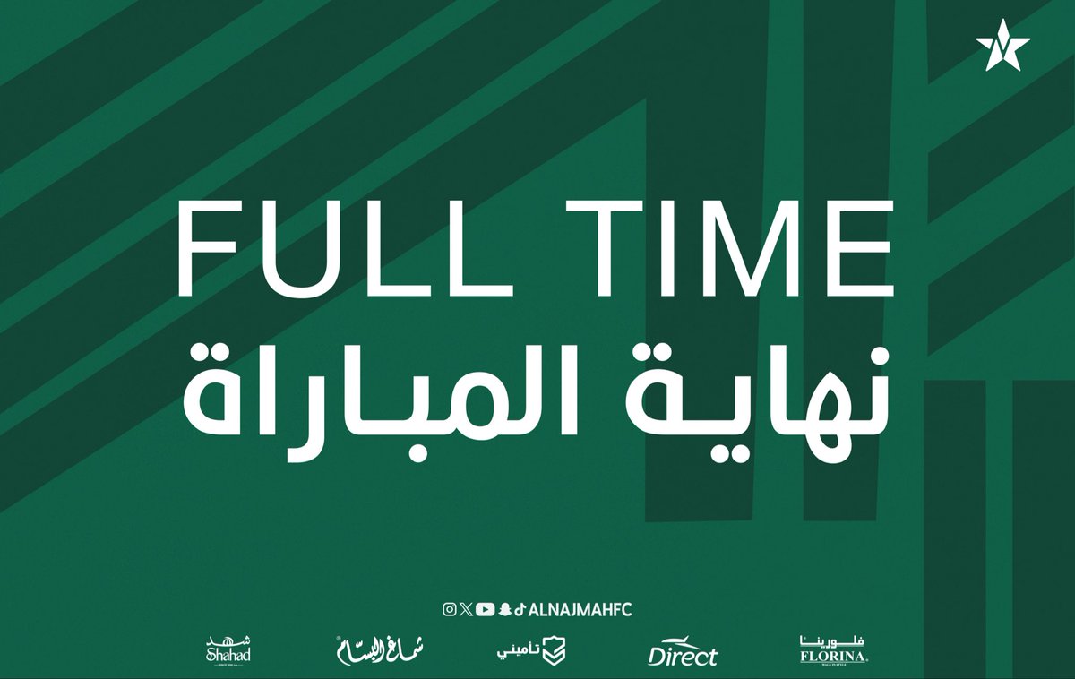 '⏱'
نهاية المباراة ..

#النجمة 3️⃣

فهد المنيف ⚽️
محمد السلامة ⚽️
ساري المطيري ⚽️

هجر  0️⃣

الف مبروووووووك 💚💚💚😍 +3 

#نجمة_17
#النجمة_هجر     
#نجمة_عنيزة