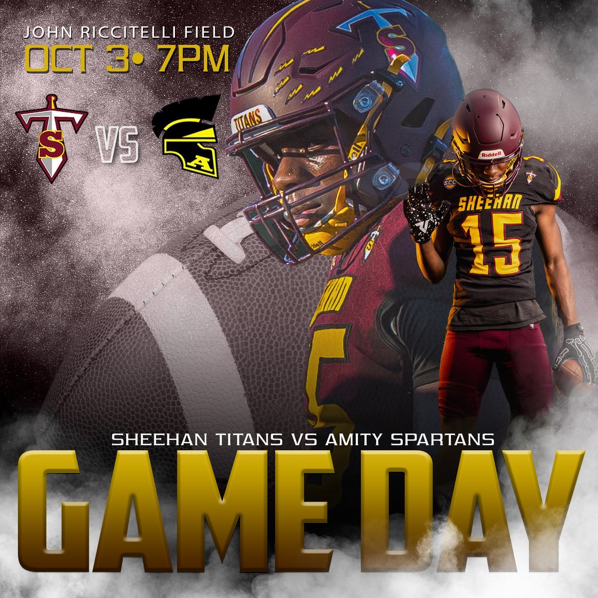 On the Ricc again tonight vs Amity and pumped to have <a href="/WallingfordYFC/">Wallingford Vikings</a> players and cheerleaders joining us!