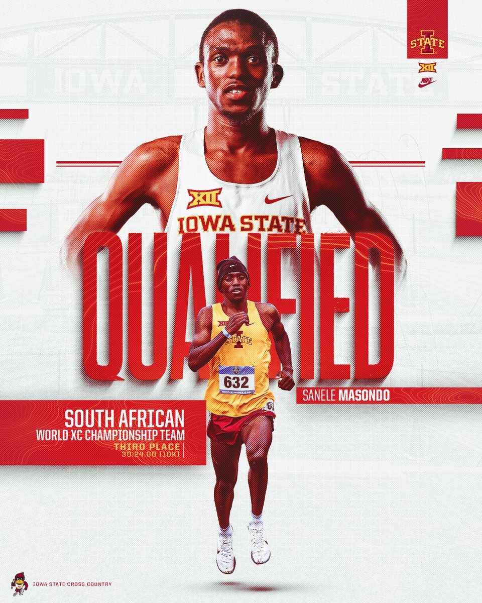 CycloneTrackXC's tweet image. 𝐐𝐔𝐀𝐋𝐈𝐅𝐈𝐄𝐃‼️

Sanele finishes 3rd at the World Championship team trials to automatically earn his spot on his first World Team for South Africa! 🇿🇦

#Run4ISU