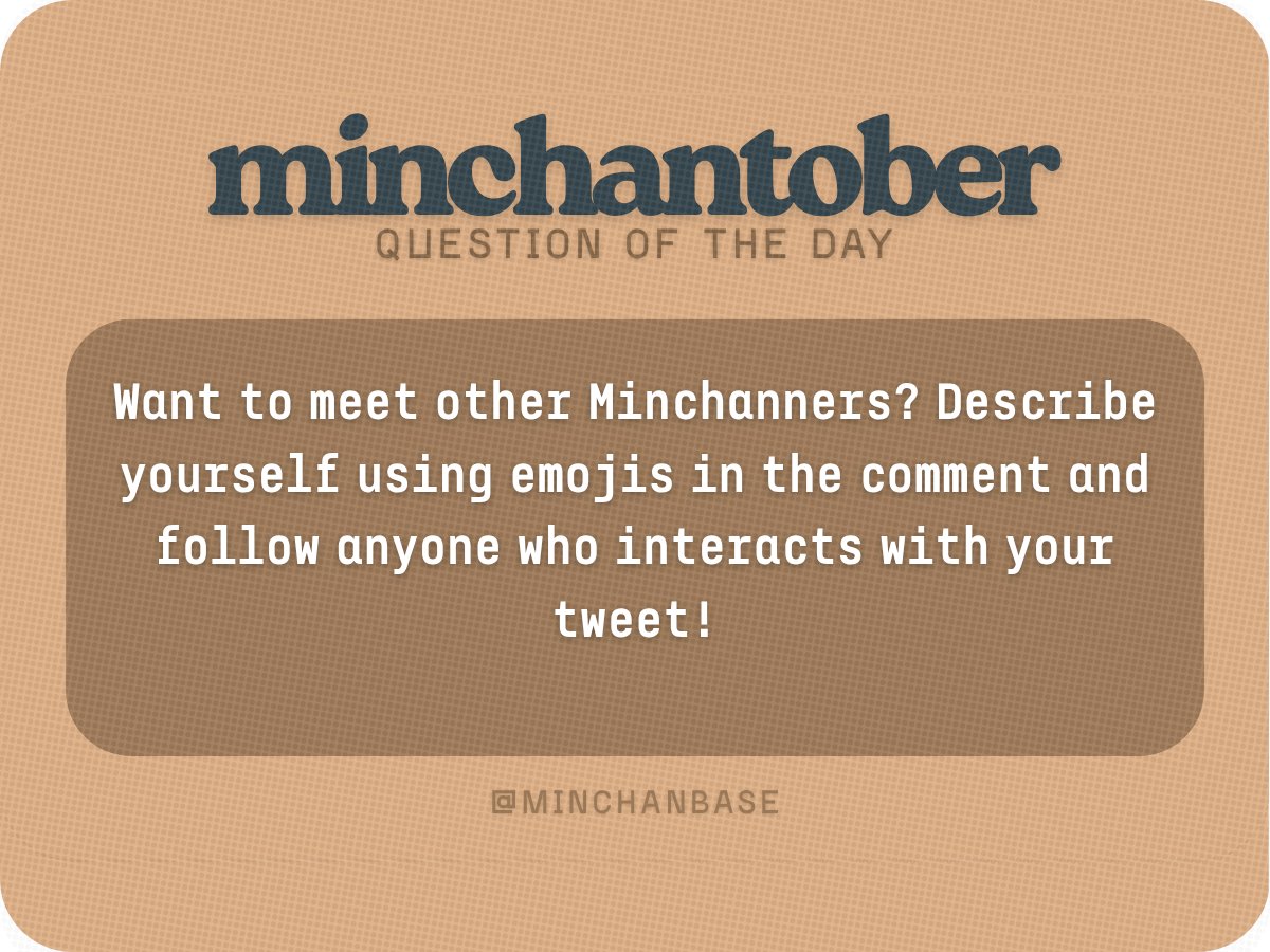 MinChanBase's tweet photo. #Minchantober2025 QOTD
QRT or comment for your answer 💙💜 https://t.co/7SdCE3RooK