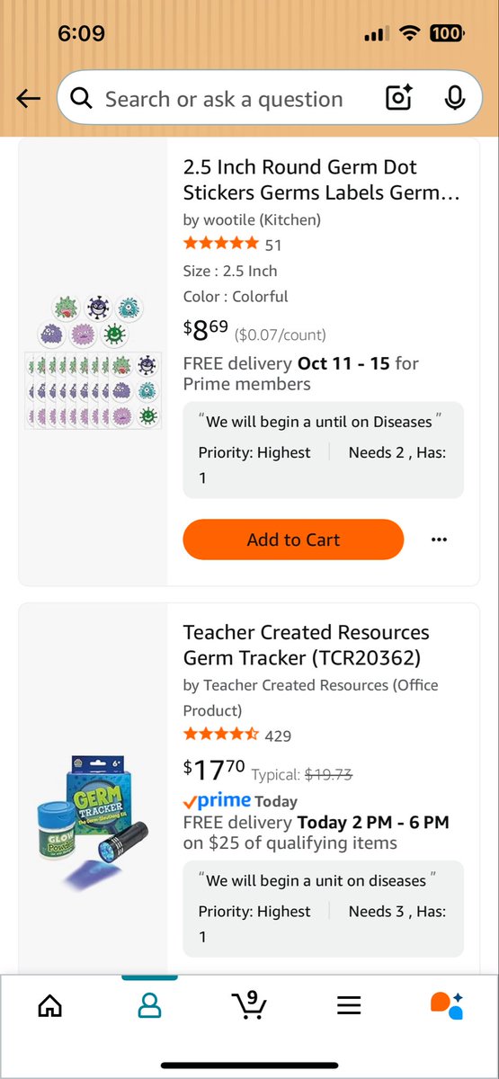 techmidschteach's tweet image. Happy Friday! Thanks to a wonderful donor only need one more stickers and two more germ kits! Please help me make English come alive amazon.com/hz/wishlist/ls…